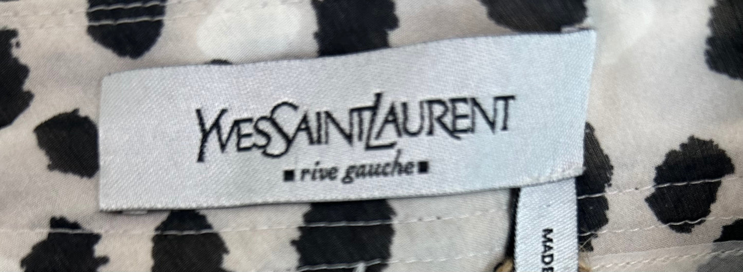 Yves Saint Laurent Vintage Dalmatian Print Silk Skirt