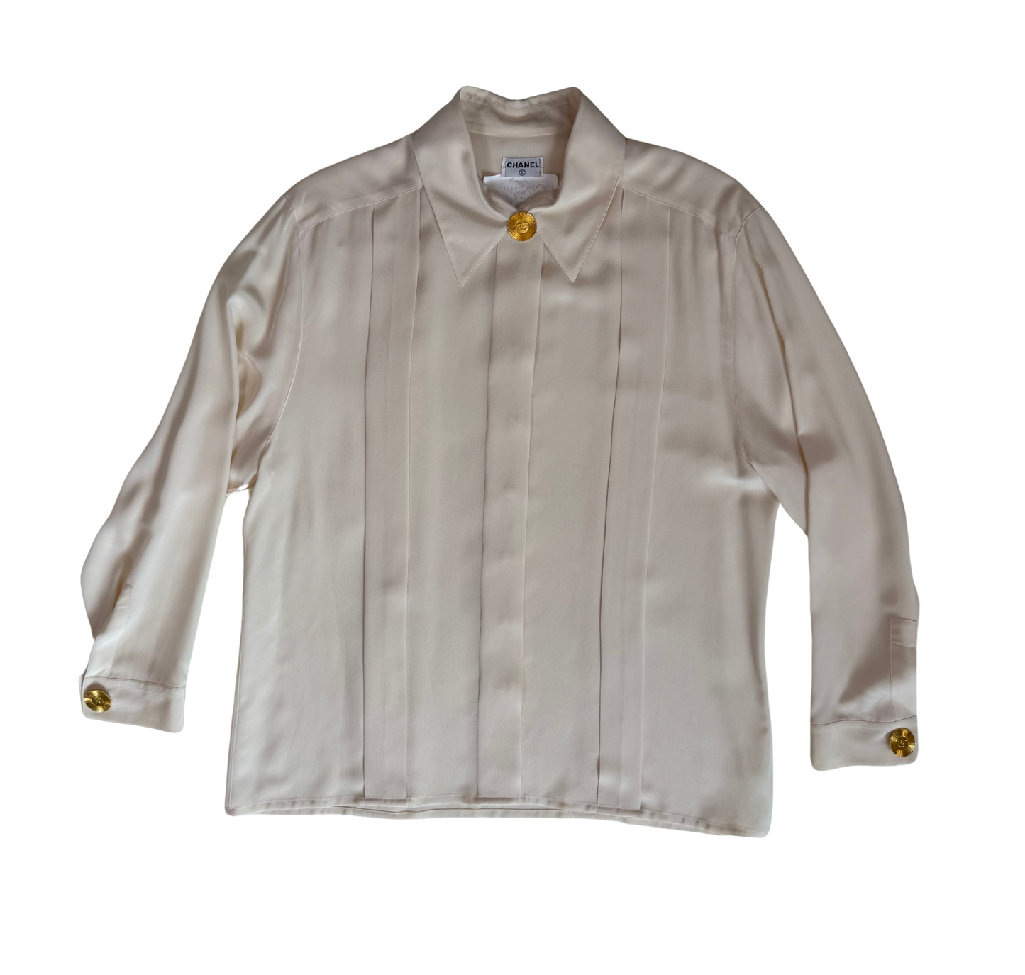 Chanel Vintage late 90's Cream Silk Blouse