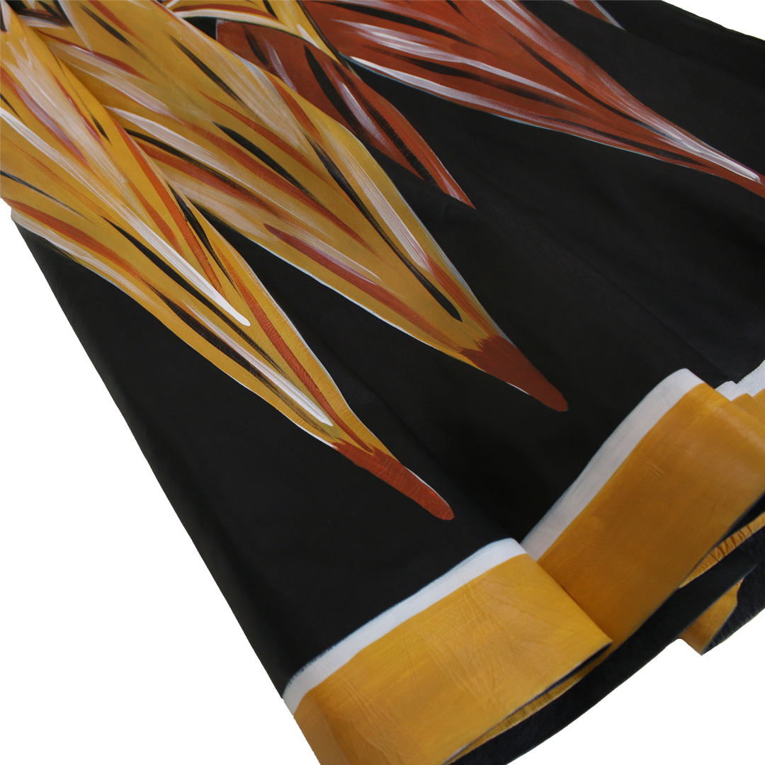 Valentino Hand-Painted Halter Dress In Black Lambskin Leather