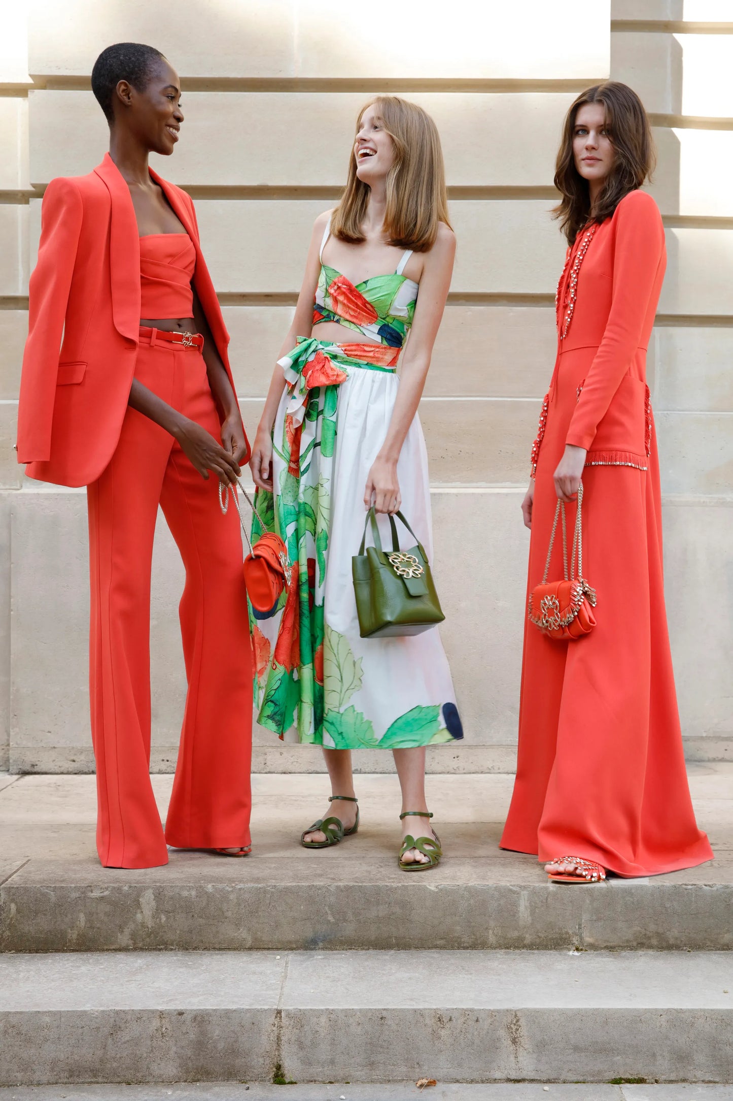 Elie Saab Sunset Orange Embellished Cady Gown - SS'22