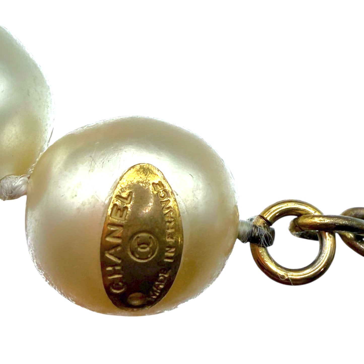 CHANEL Vintage 1980s Maison Gripoix Faux Pearl Gold-Tone Choker Necklace