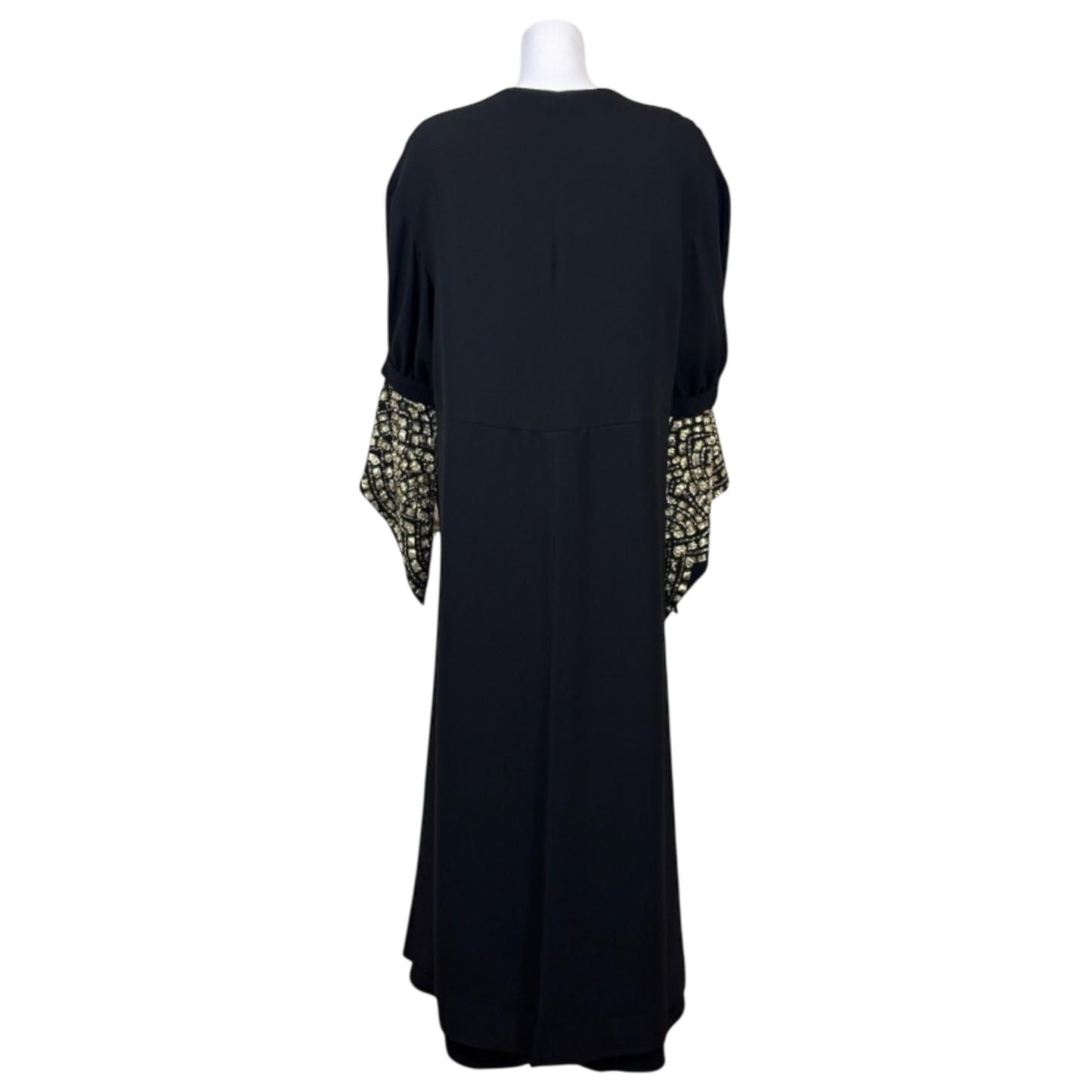 Vintage Oscar de la Renta Gold Beaded Black Silk Caftan Dress | Iris Apfel Provenance | c.1990s-2000s