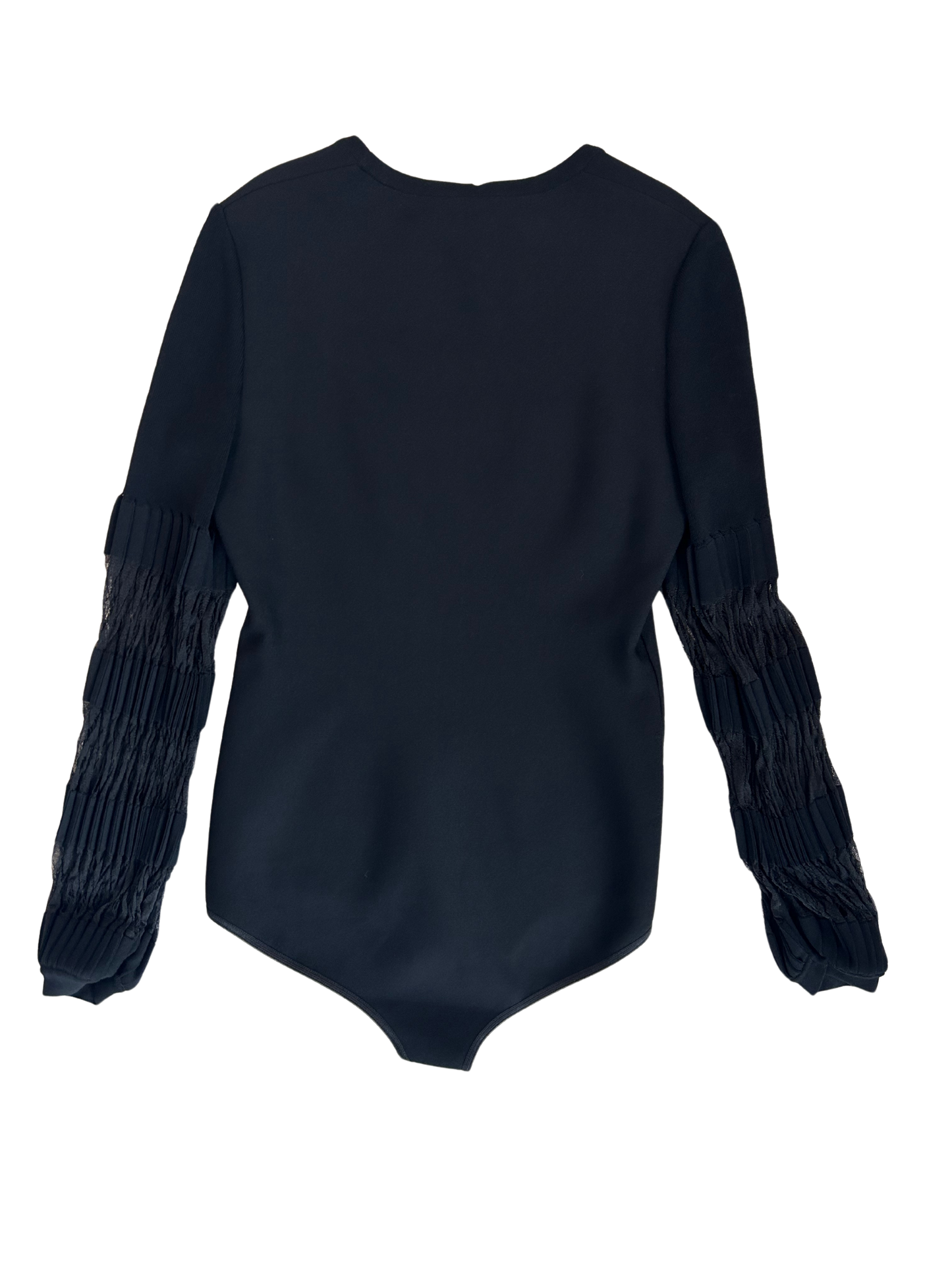 Alaïa Black Knit Square Neck Long Sleeve Bodysuit