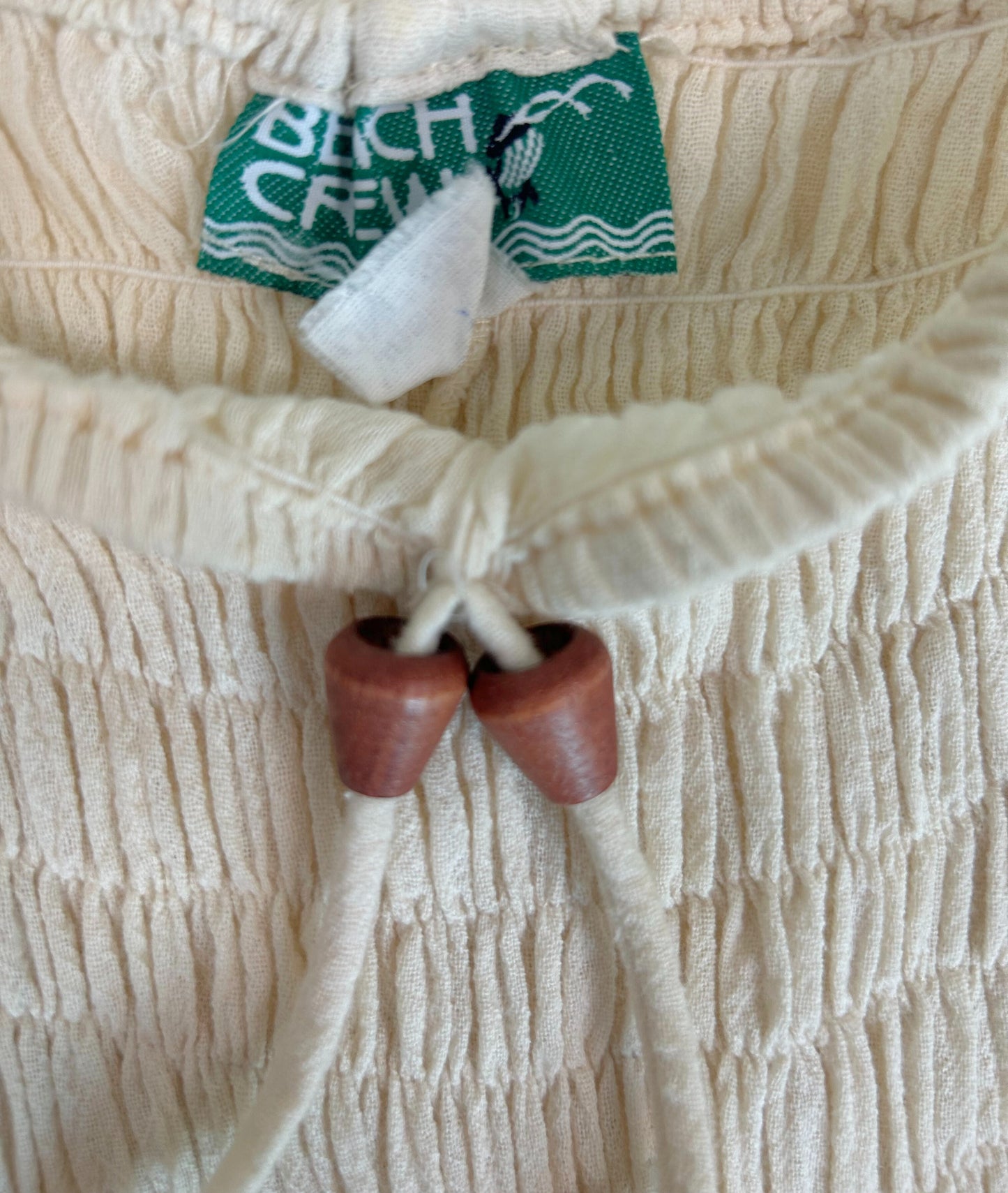Vintage 1990s Beach Crew Ivory Cotton Halter Dress