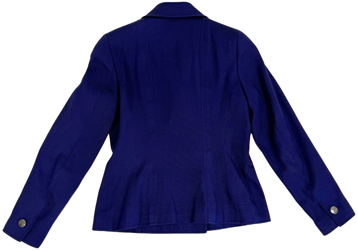 Vintage Chanel Navy Blue Cotton-Silk Utility Blazer – Early 1990s Karl Lagerfeld Era