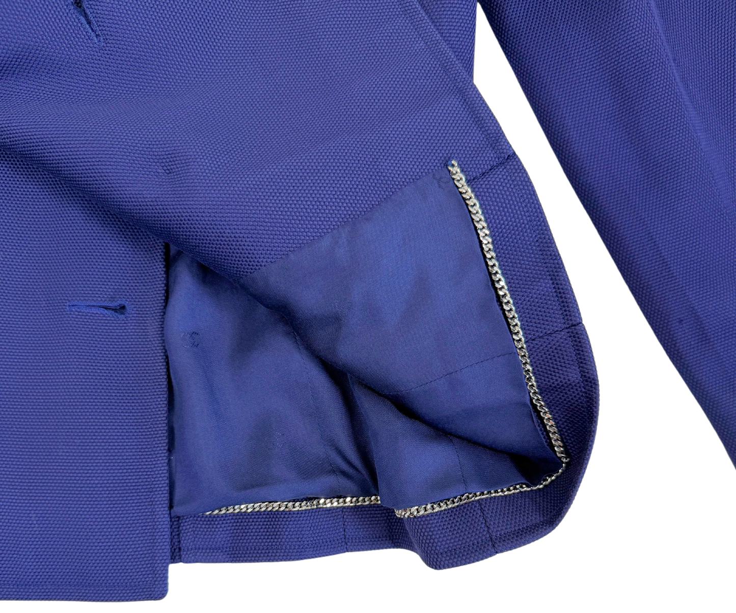Vintage Chanel Navy Blue Cotton-Silk Utility Blazer – Early 1990s Karl Lagerfeld Era
