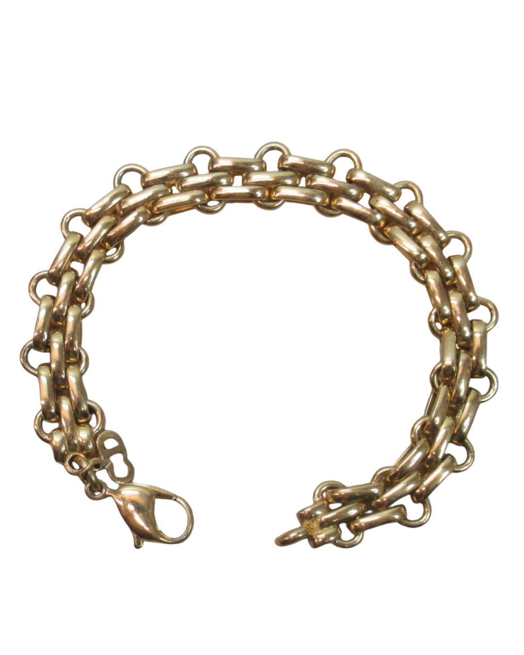 Vintage Christian Dior Triple-Link Chain Bracelet with CD Charm — 1980s