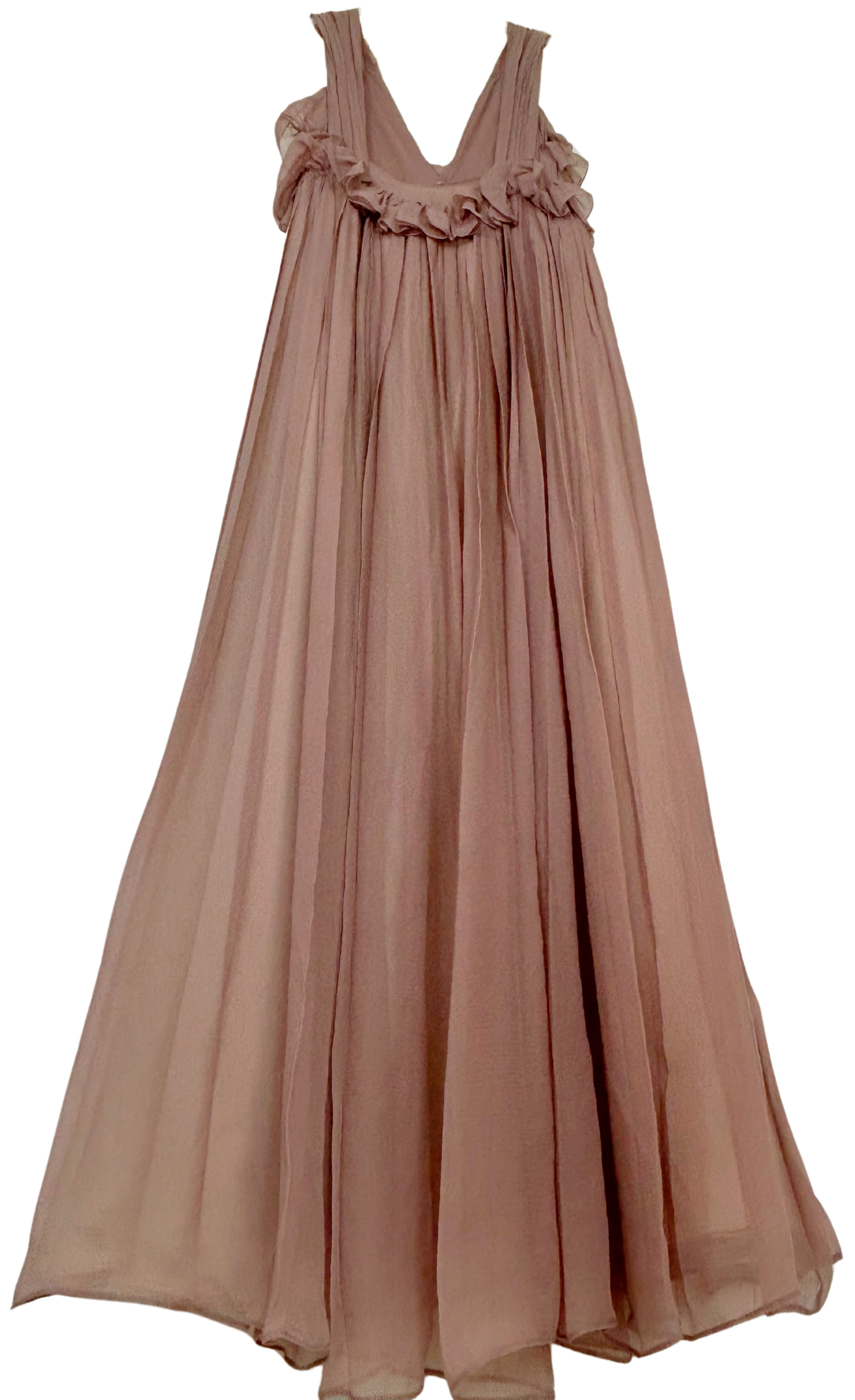 Vintage Chloé Silk Chiffon Ruffle Gown by Phoebe Philo, Early 2000s