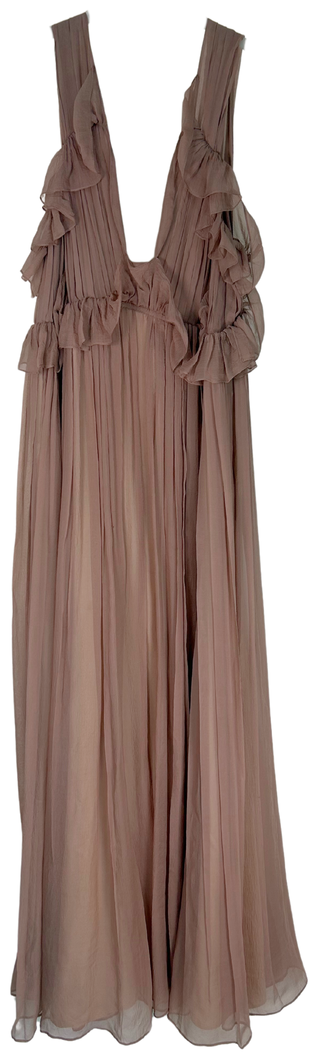 Vintage Chloé Silk Chiffon Ruffle Gown by Phoebe Philo, Early 2000s