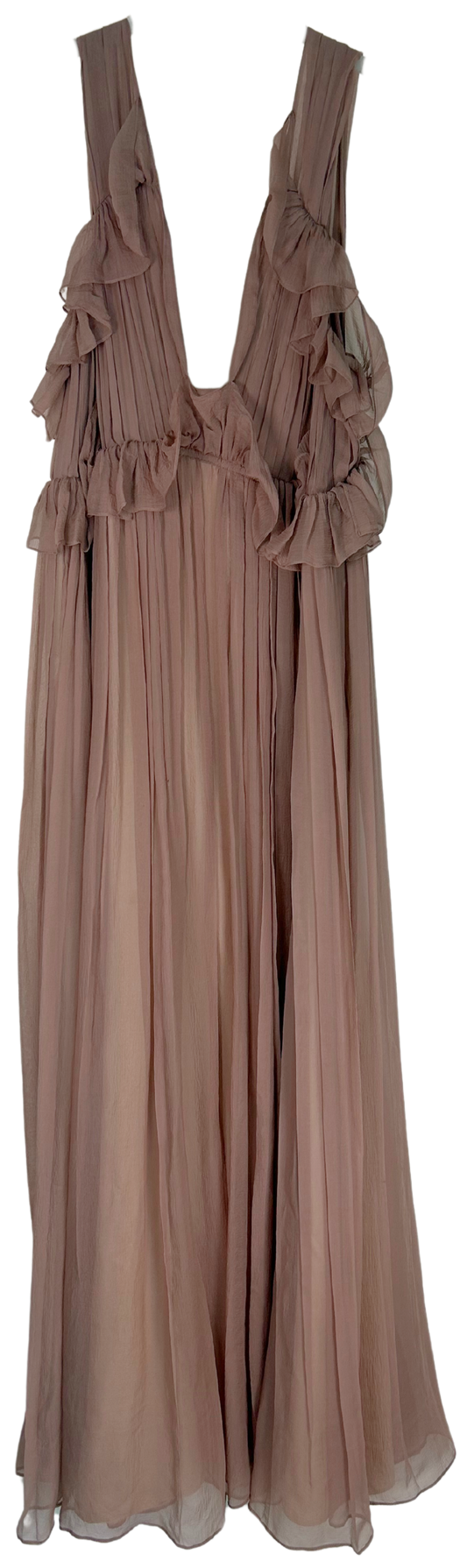Vintage Chloé Silk Chiffon Ruffle Gown by Phoebe Philo, Early 2000s
