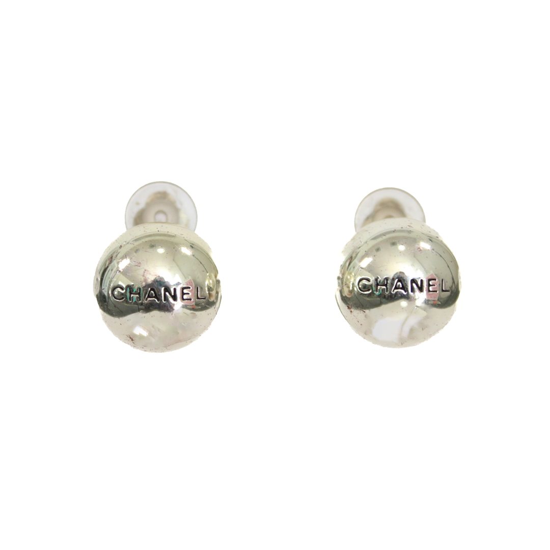Vintage Chanel 1998 Silver Ball Earrings
