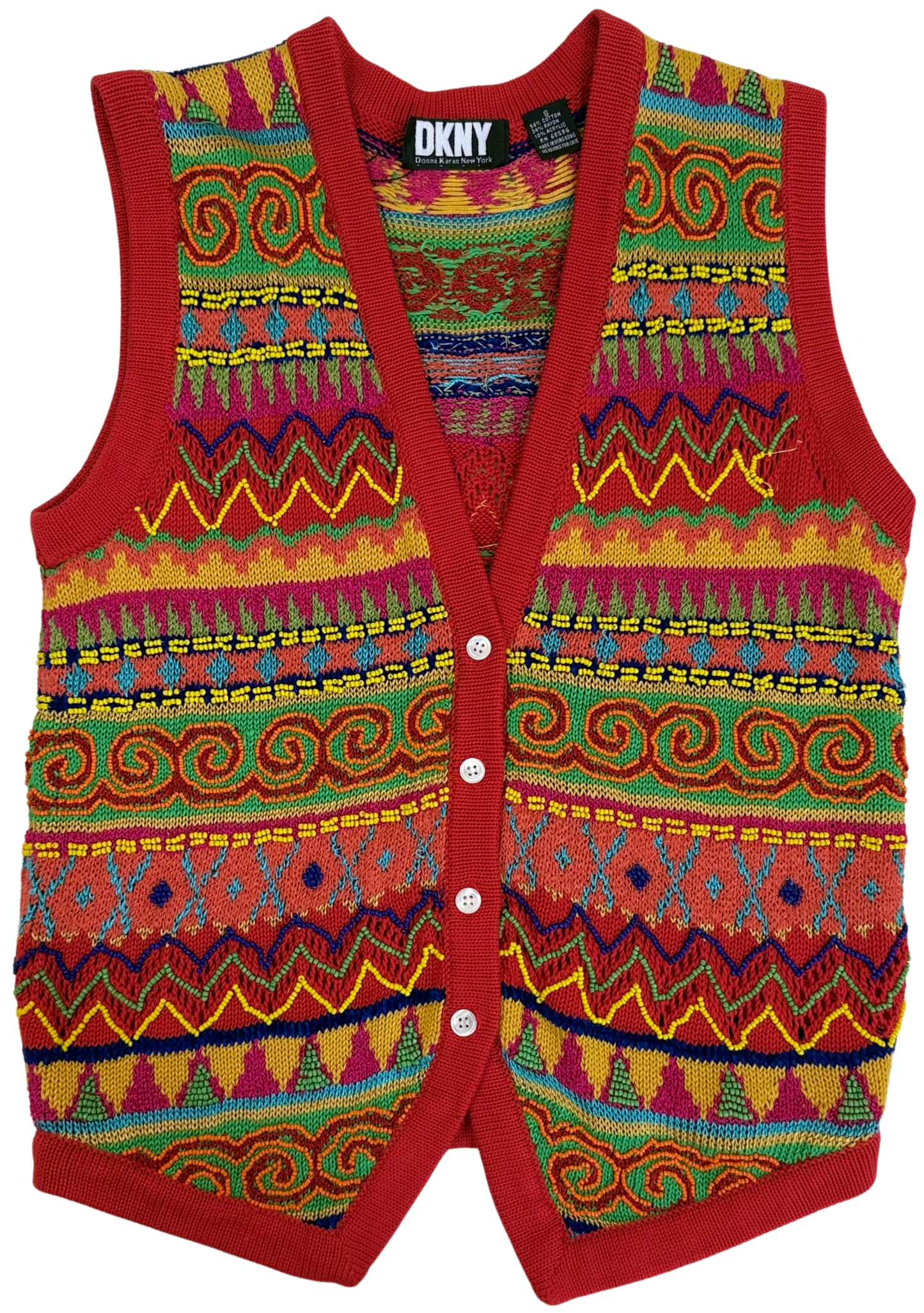 Vintage 90s DKNY Beaded Knit Vest
