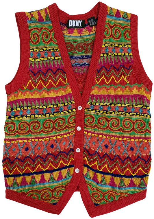 Vintage 90s DKNY Beaded Knit Vest