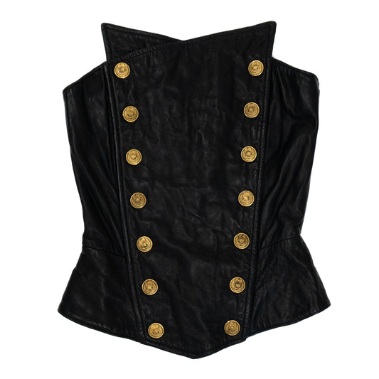 Vintage Michael Hoban Vintage Rare Black Leather Bustier