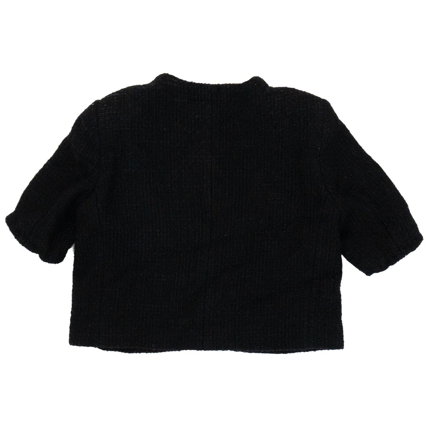 Celine Black Tweed Short Sleeve Jacket