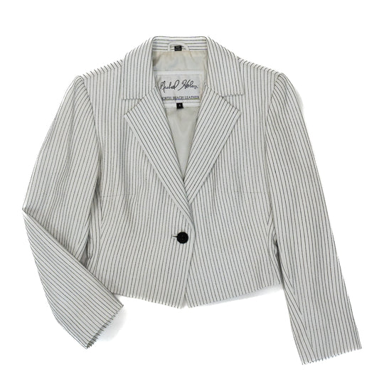 Vintage Michael Hoban 1990's White Leather Cropped Jacket