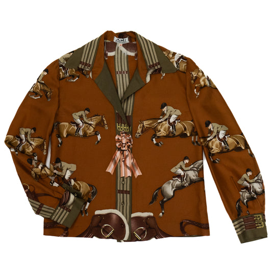 Vintage Hermes Silk Equestrian Blouse