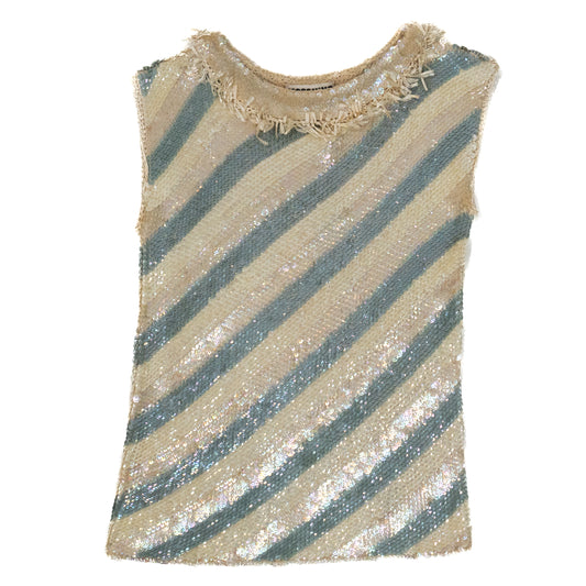 Vintage Mochino Knit Sequin Sleeveless Top