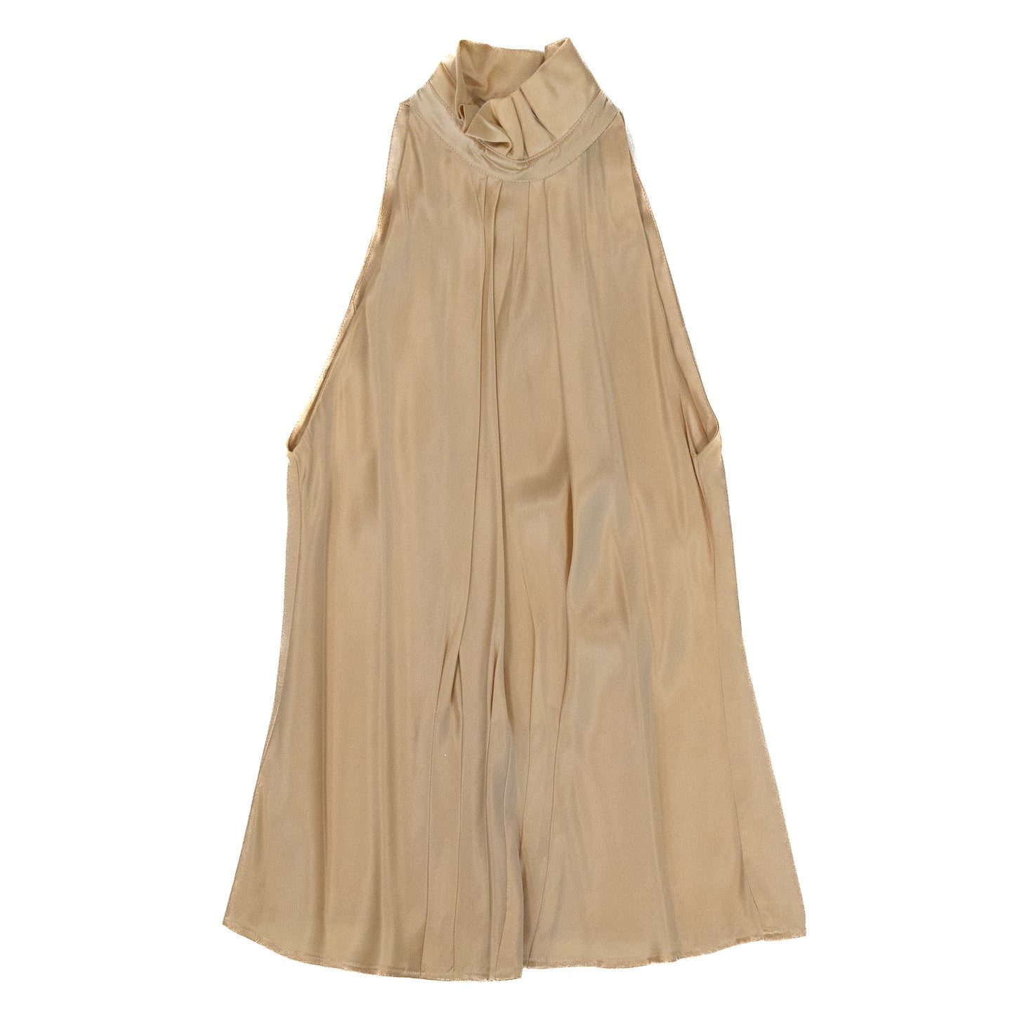 Vintage Anne Klein Ivory Satin Pleated Top