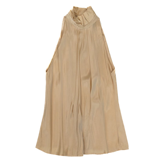 Vintage Anne Klein Ivory Satin Pleated Top