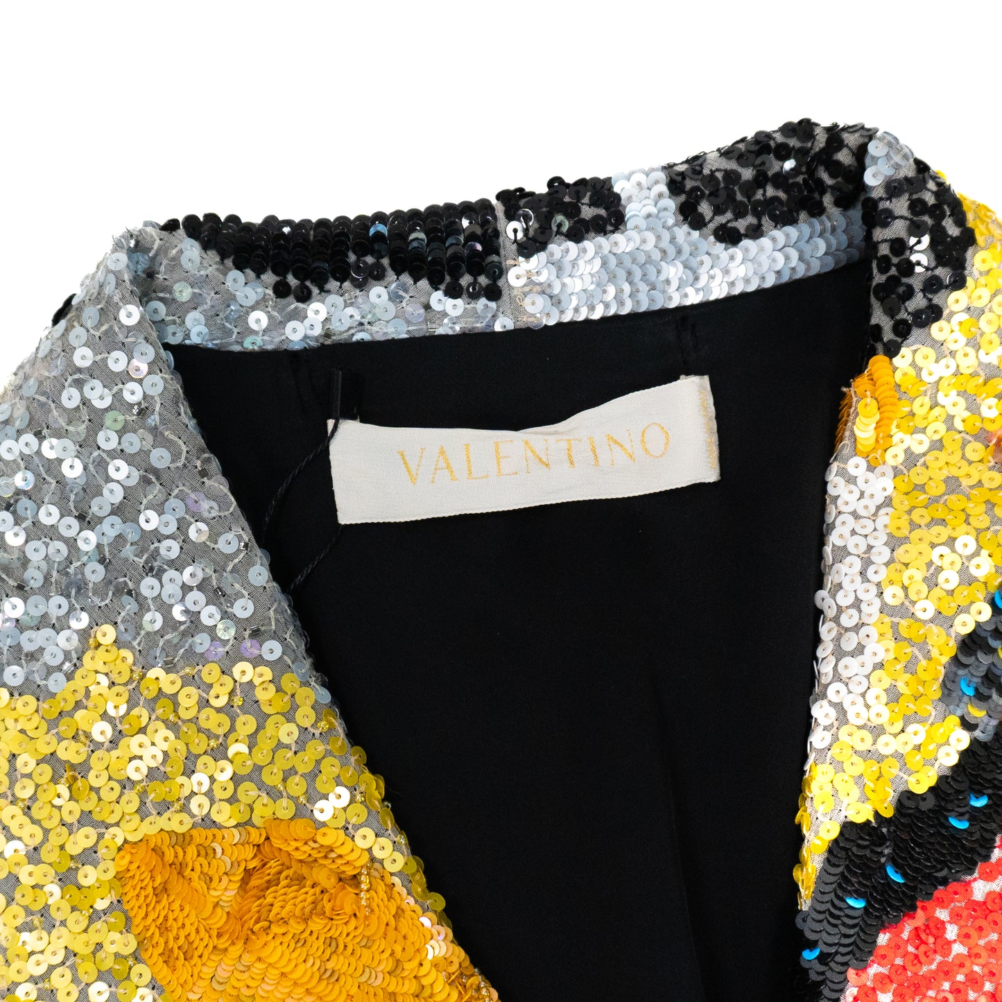 Valentino 2005 Jean Michel Basquiat Silk Sequin Printed Blazer