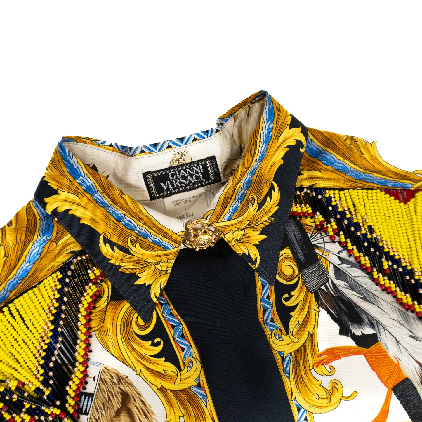 Vintage 1990's Gianni Versace Silk Beaded Shirt