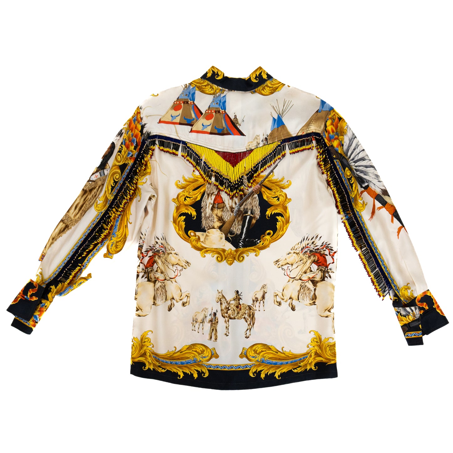 Vintage 1990's Gianni Versace Silk Beaded Shirt