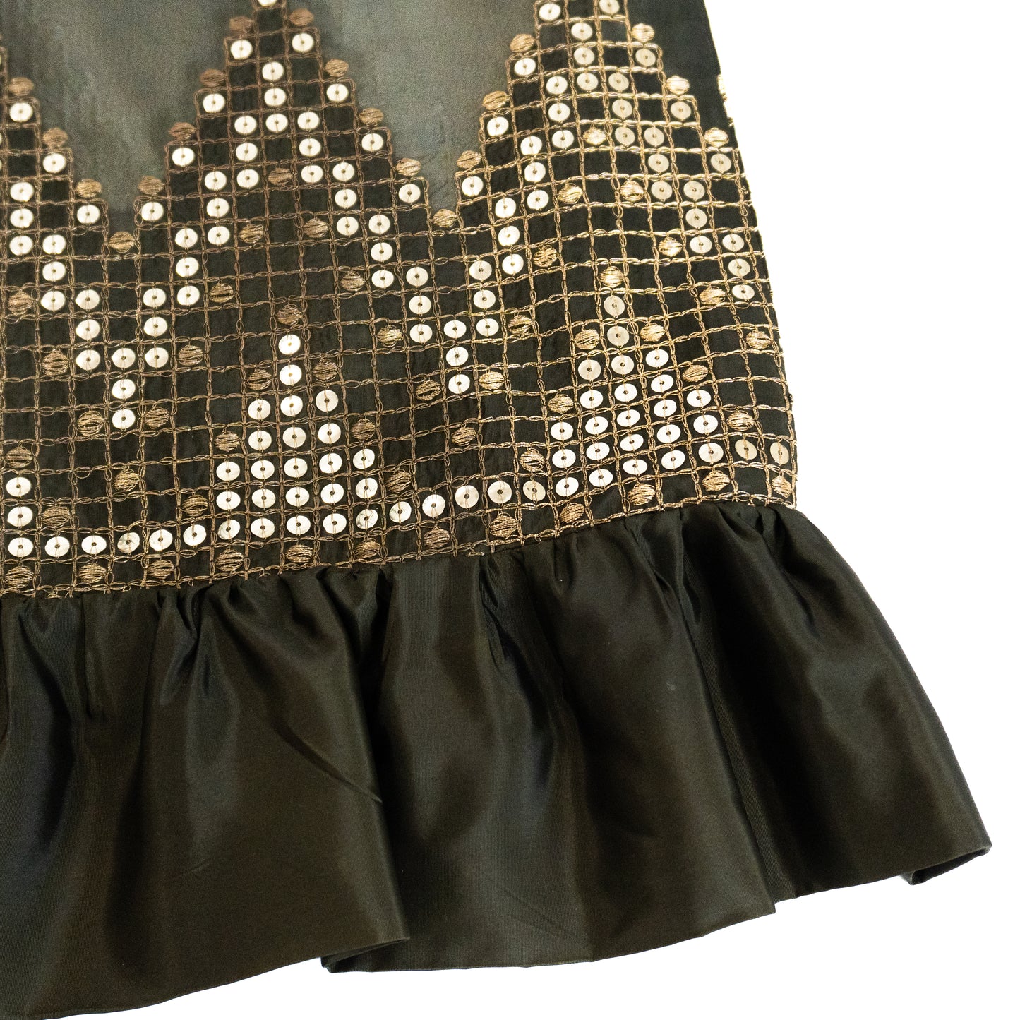 Vintage Christian Dior 1970's Forest Green Silk Taffeta Set
