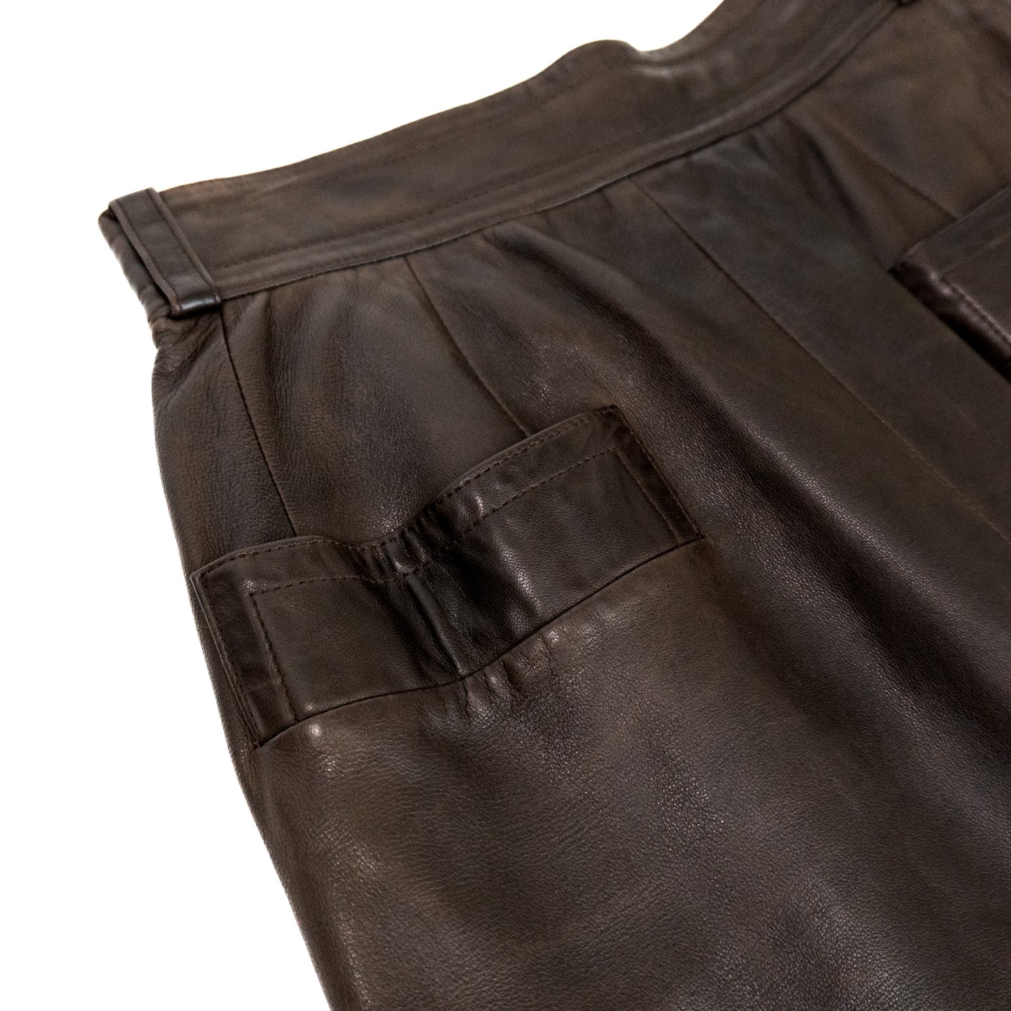 Vintage Saint Laurent Chocolate Leather Skirt
