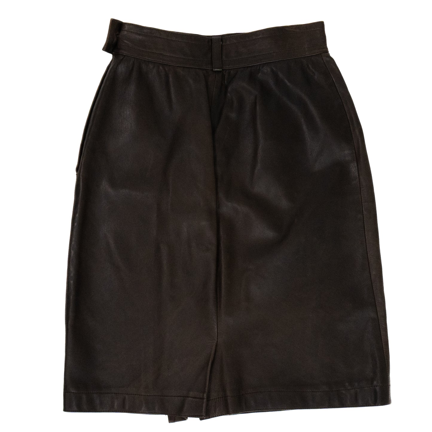 Vintage Saint Laurent Chocolate Leather Skirt