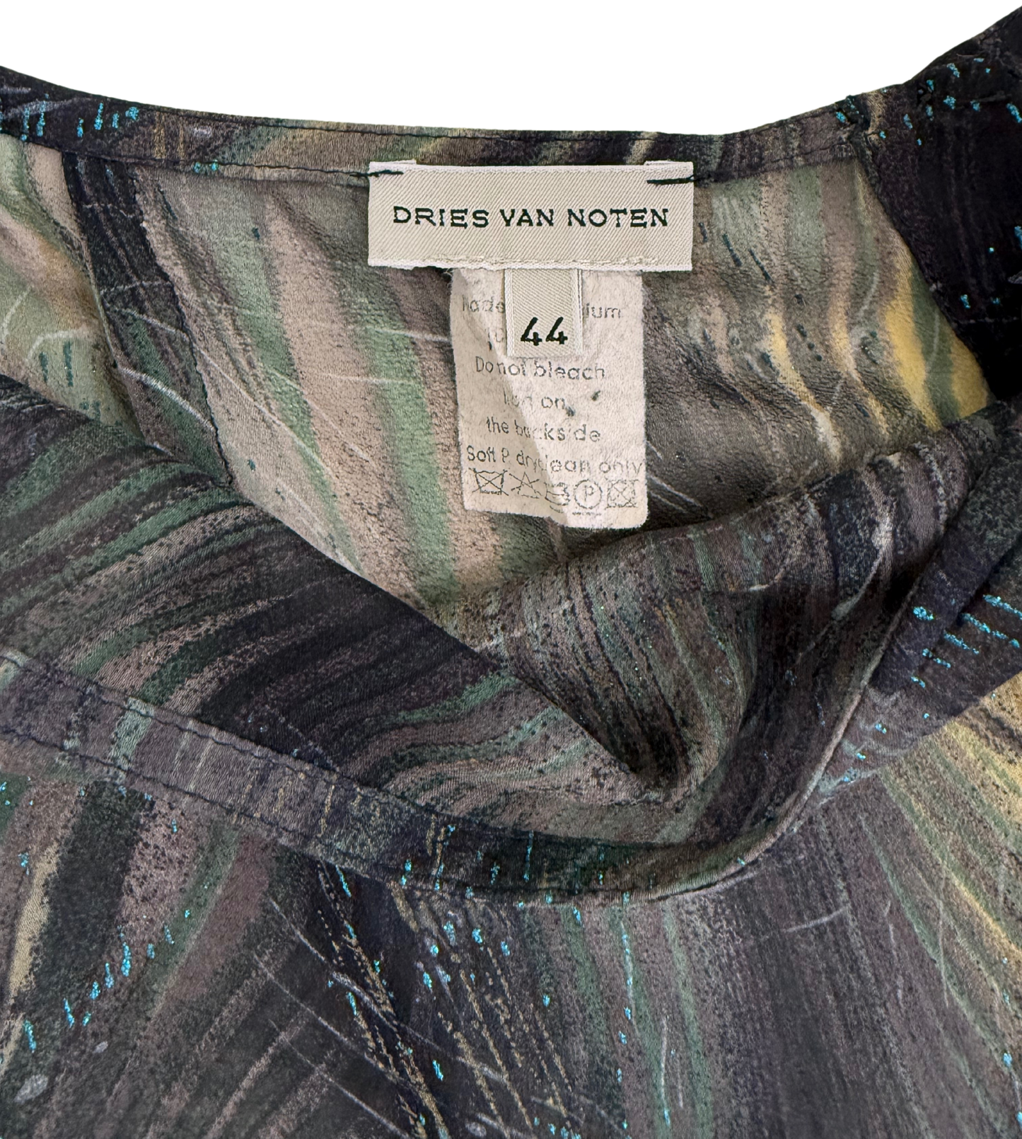 Dries Van Noten Vintage Printed Chiffon Maxi Skirt