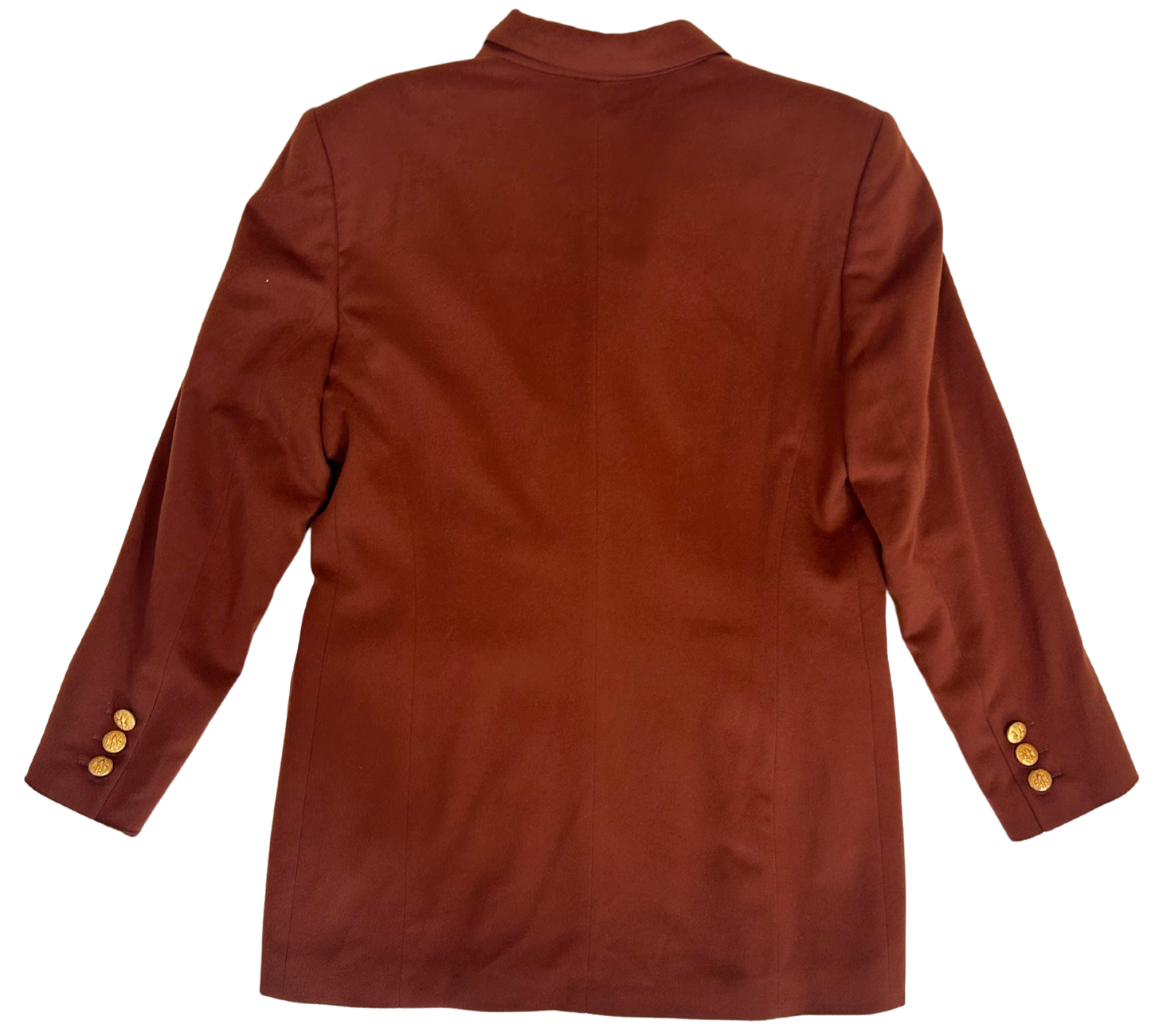 Vintage 1980s Escada by Margaretha Ley Rust Cashmere Double-Breasted Blazer