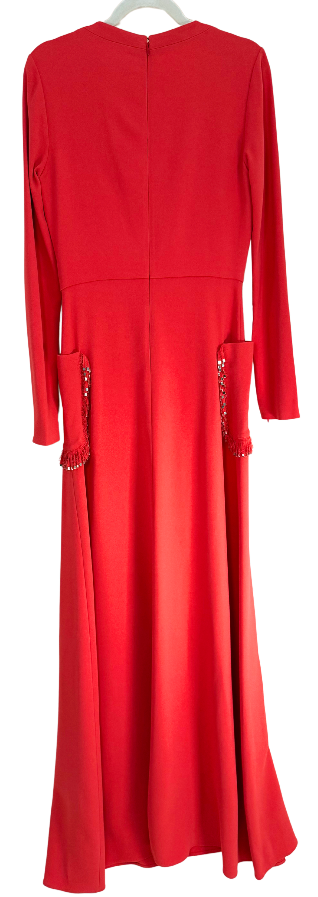 Elie Saab Sunset Orange Embellished Cady Gown - SS'22