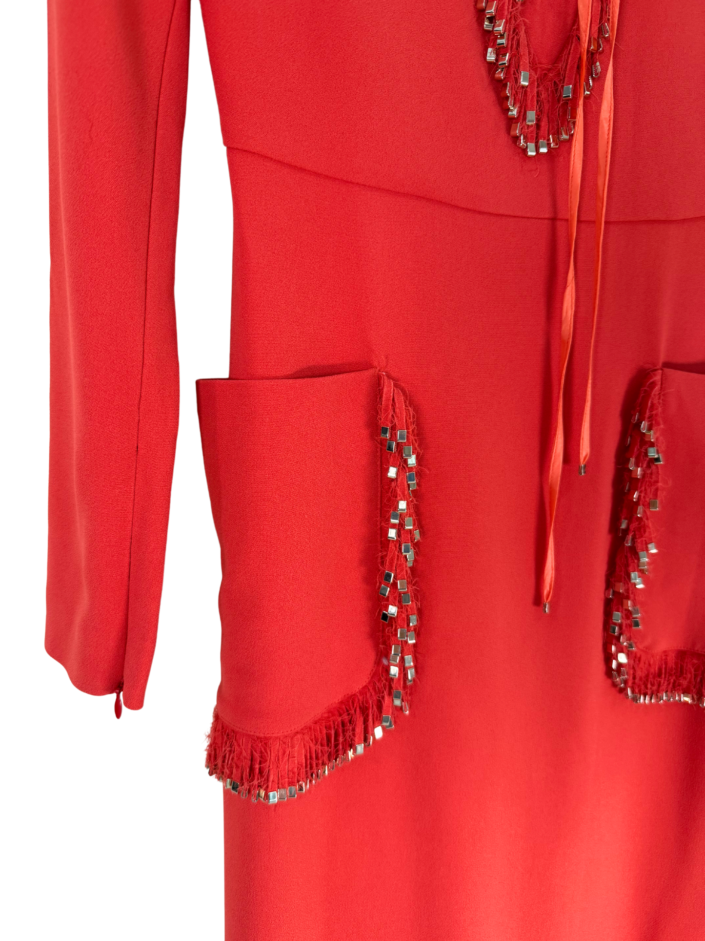 Elie Saab Sunset Orange Embellished Cady Gown - SS'22
