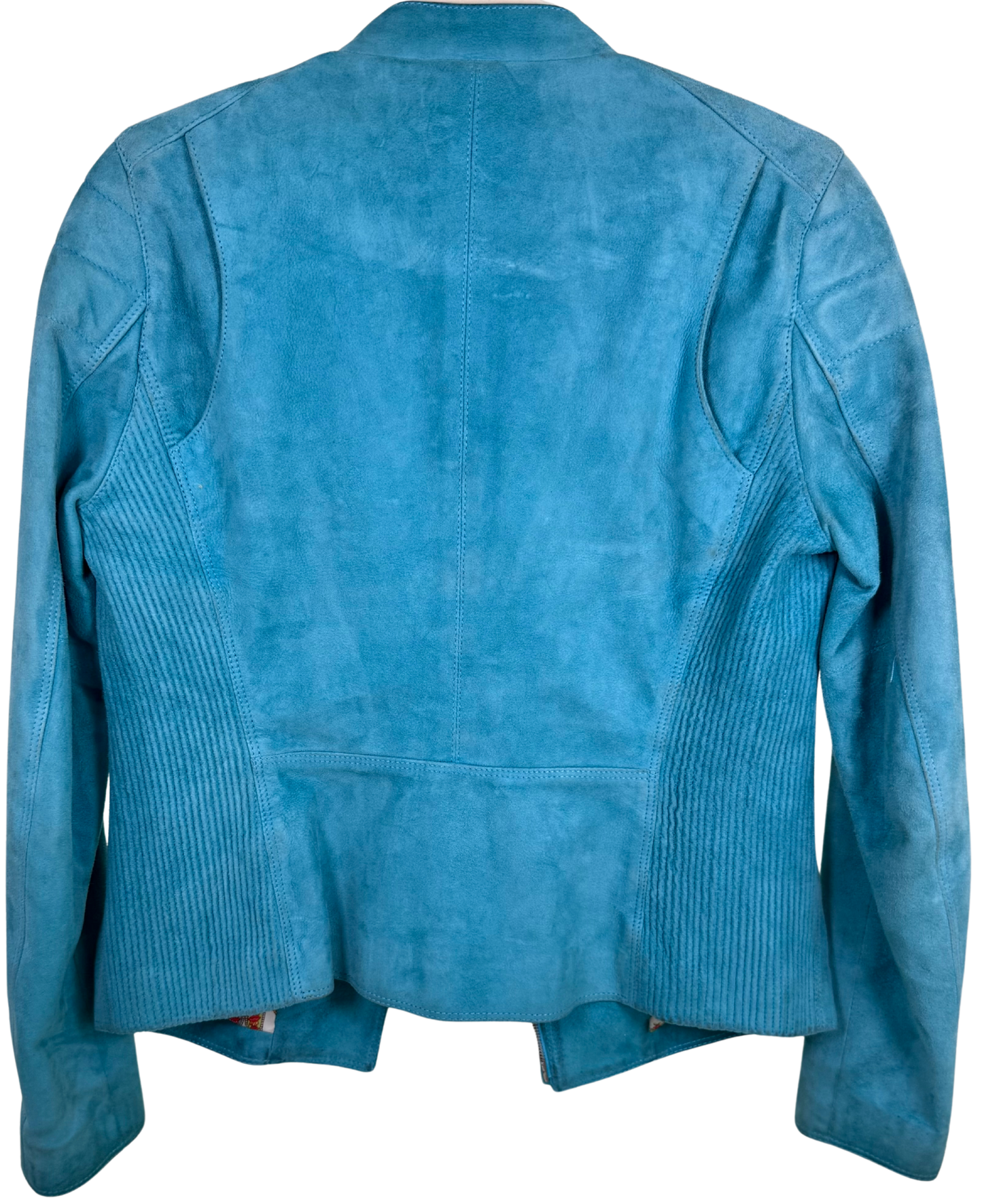 Etro Turquoise Suede Moto Jacket