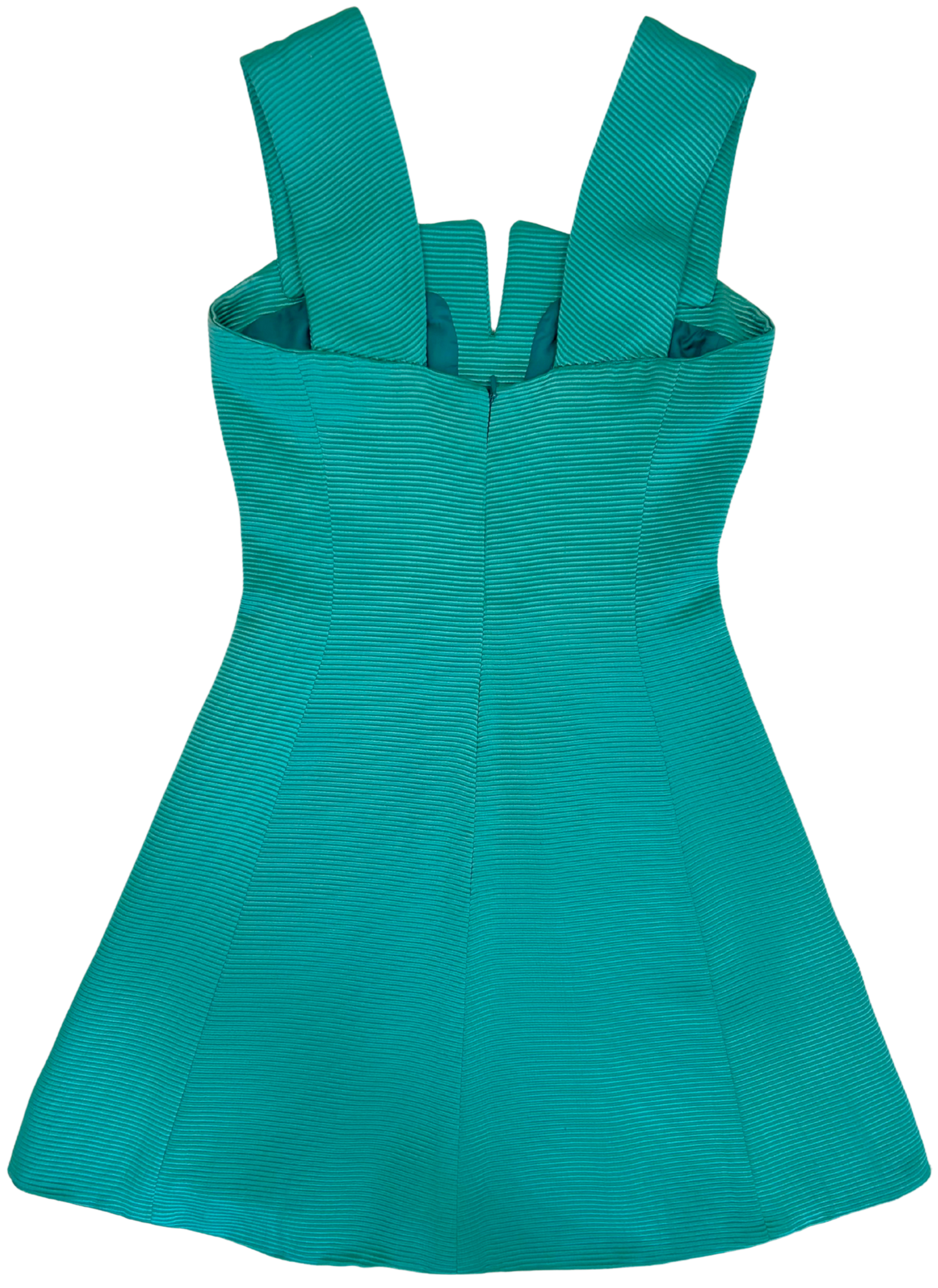 Vintage 1990s Gianni Versace Couture Ribbed Teal Mini Dress
