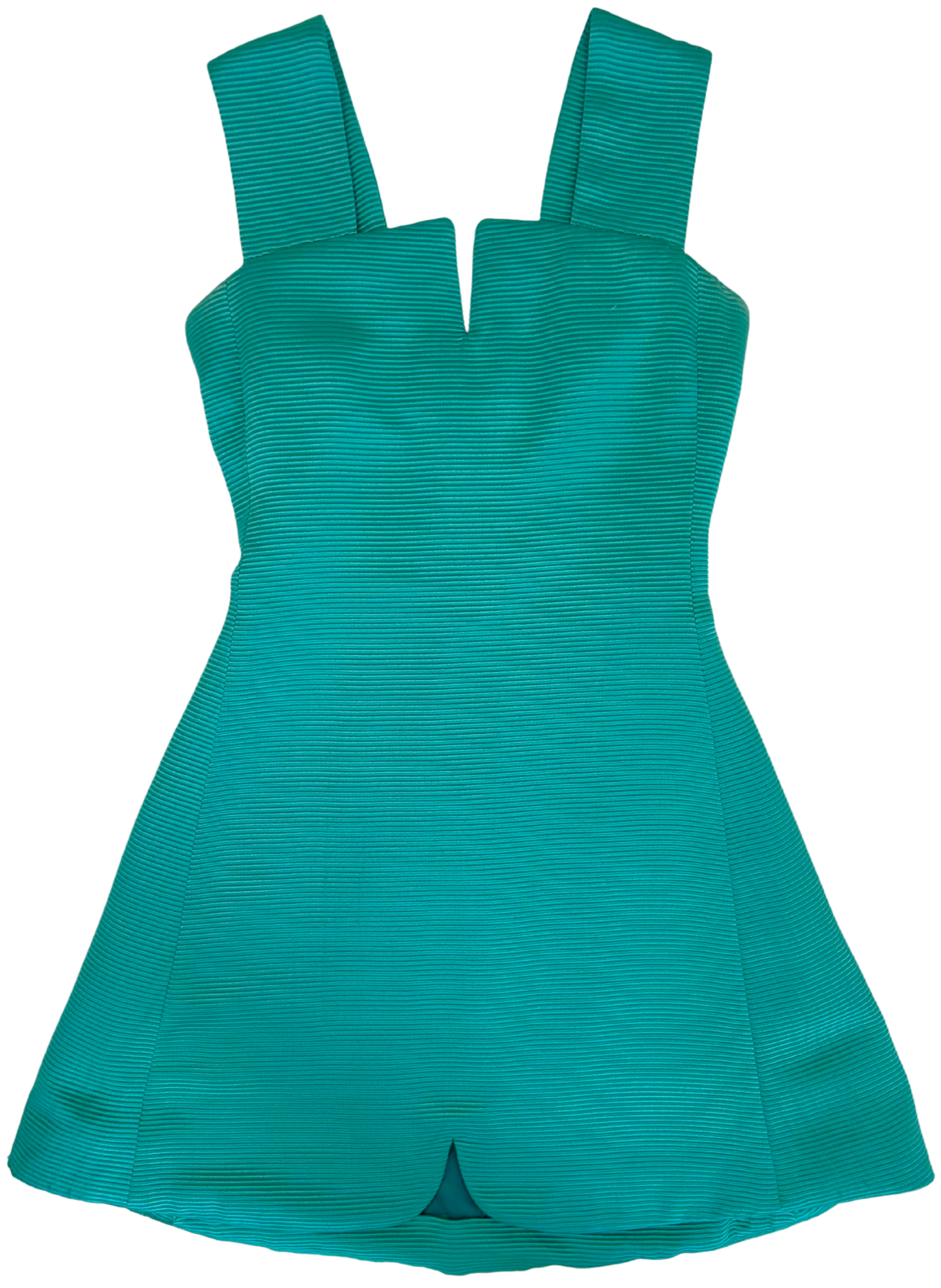 Vintage 1990s Gianni Versace Couture Ribbed Teal Mini Dress