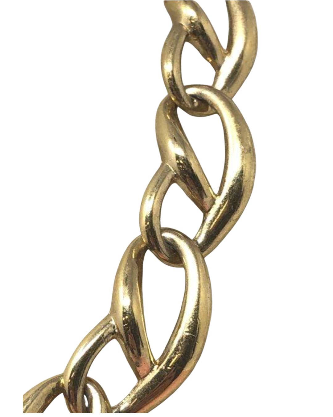 Vintage Givenchy Oversized Twisted Mariner Link Chain Necklace with Logo Medallion — 1980s