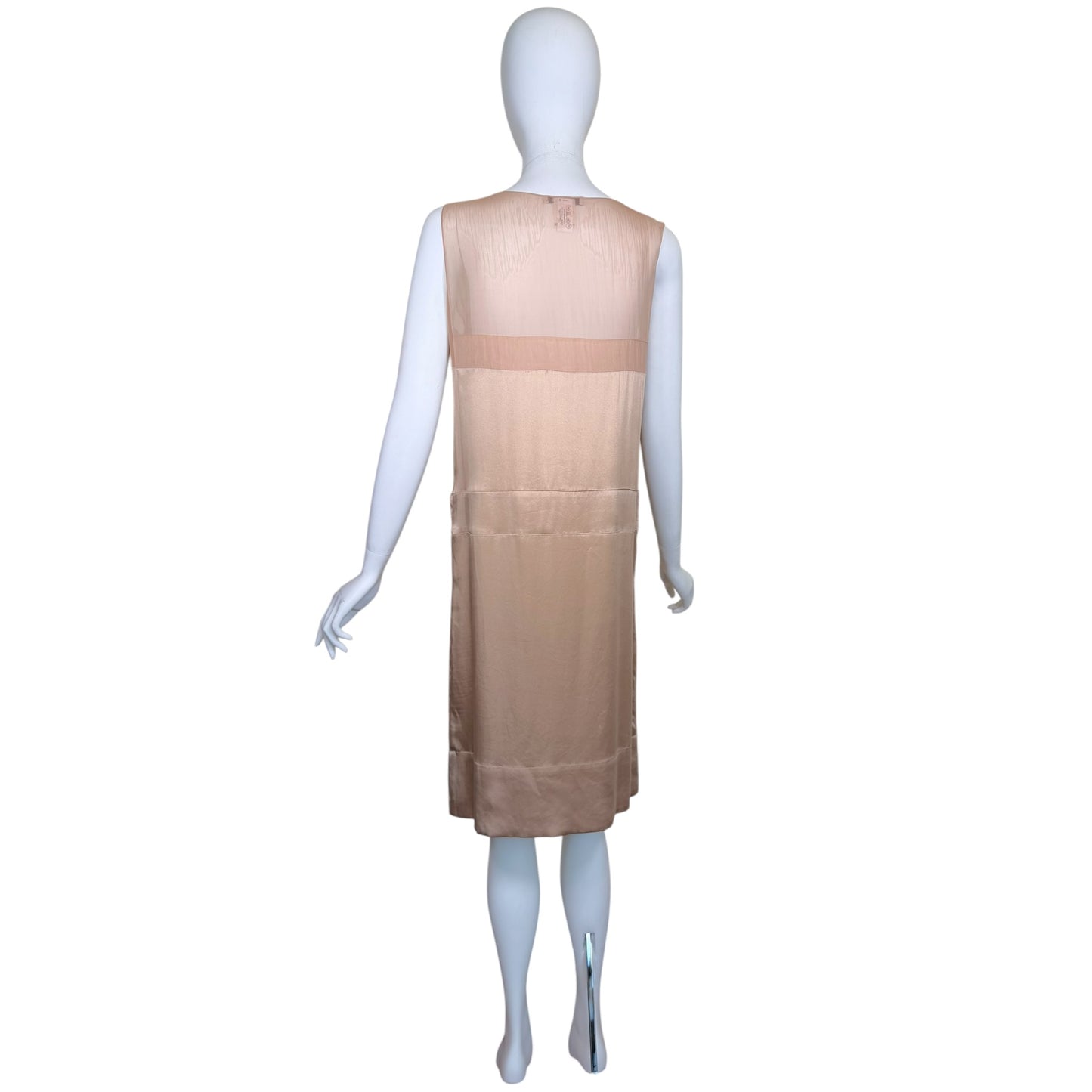 Vintage Chloé by Stella McCartney Silk Satin & Chiffon Crystal Embellished Slip Dress Size 40