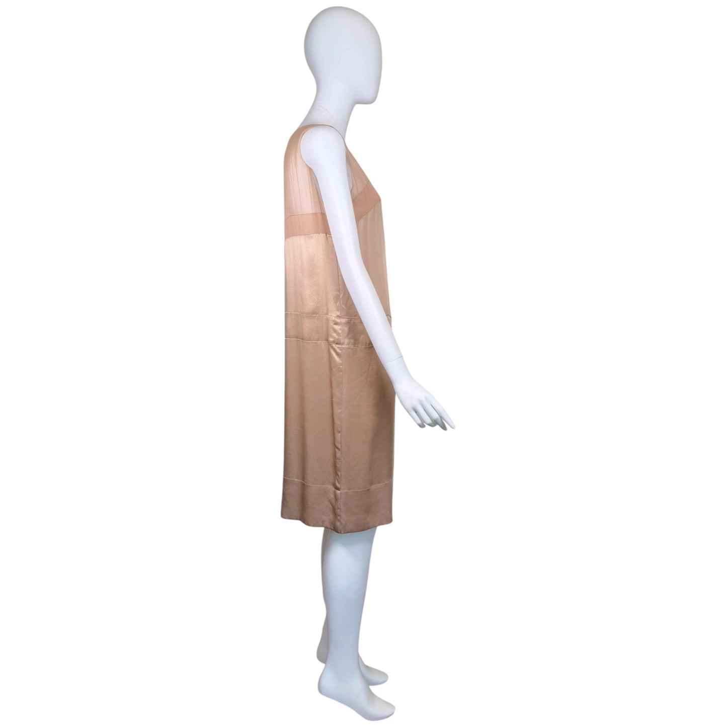 Vintage Chloé by Stella McCartney Silk Satin & Chiffon Crystal Embellished Slip Dress Size 40