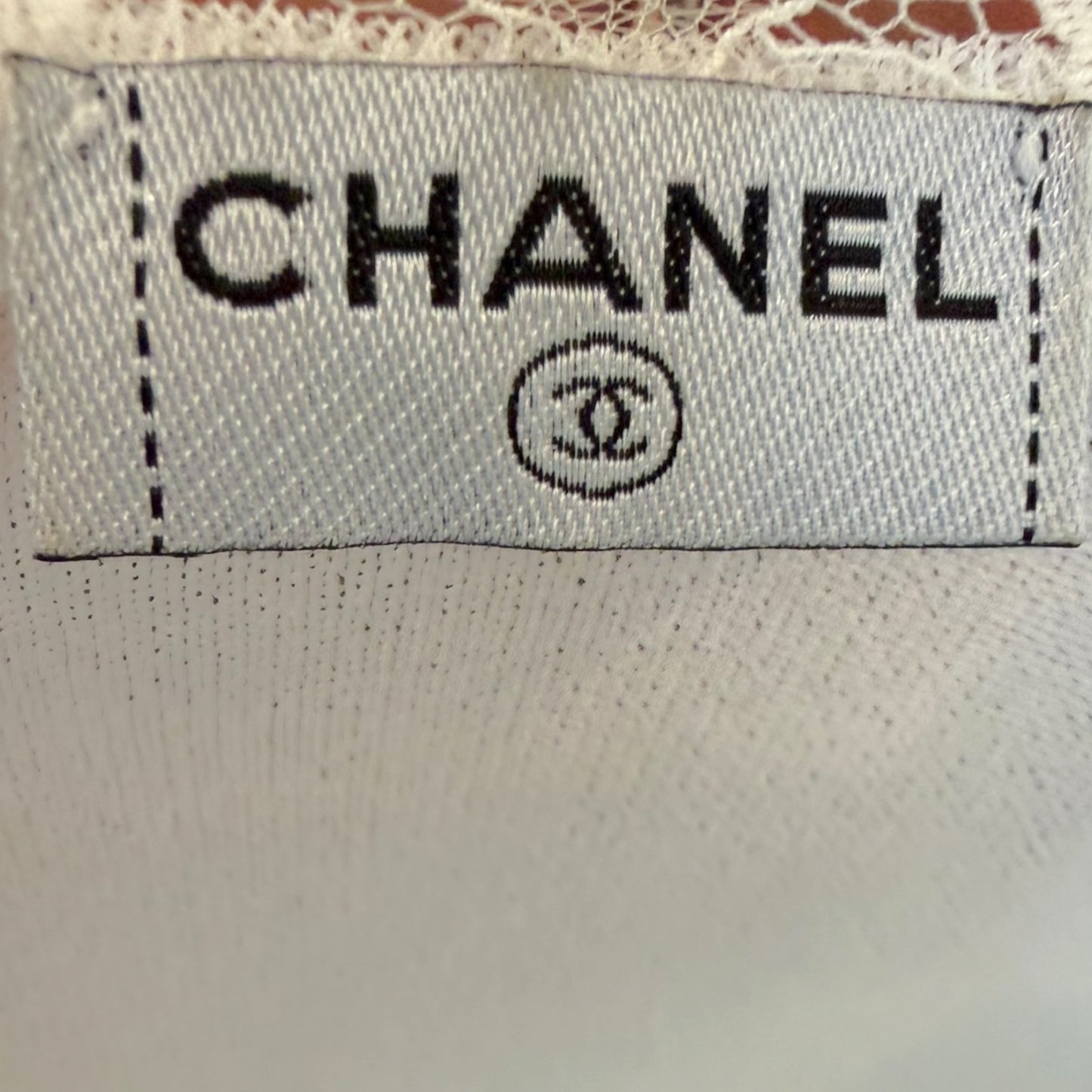 Chanel Spring 2006 White Open Knit Cardigan with Cutout Heart Motifs & Crystal CC Embellishment Size 40