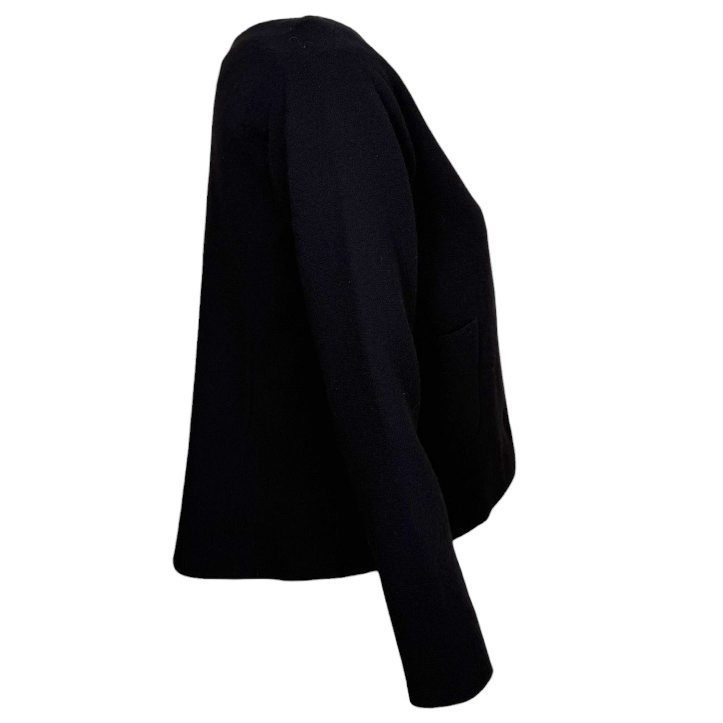 Chanel Cruise 2012 Black Wool Cropped Jacket with Rhinestone CC Buttons NWT Size 38