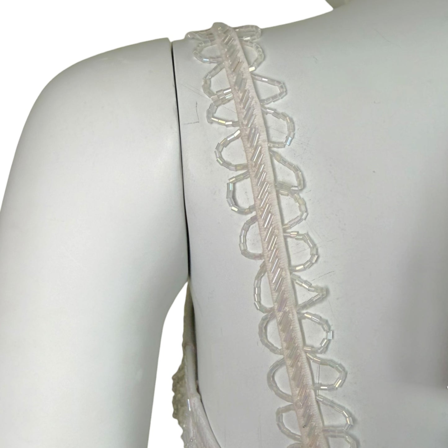 Vintage Attitudes by Debra White Hand-Beaded Mesh Camisole Top NWT Spiderweb Sequin Detail Size M