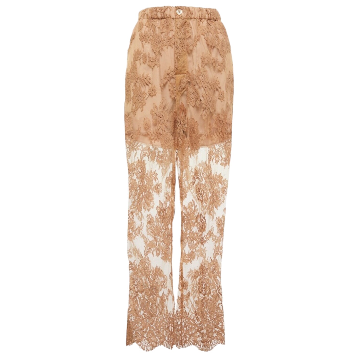 Gucci S/S 2023 Gingembre Floral Lace Pajama Ensemble Set Nude IT 38