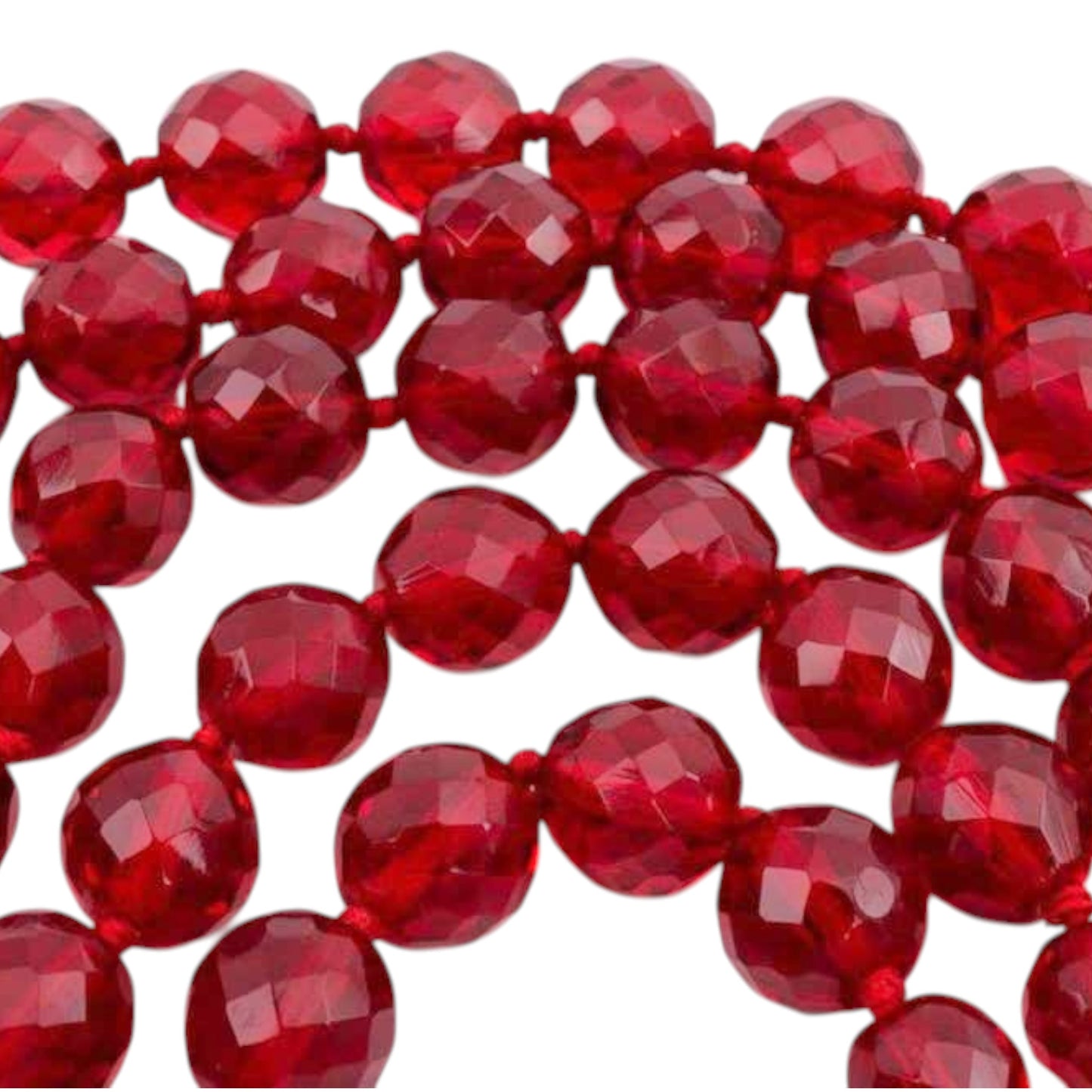 Vintage Chanel Fall 1991 Red Crystal Bead Five-Strand Choker Necklace
