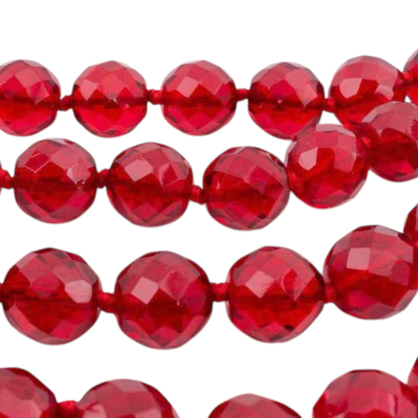 Vintage Chanel Fall 1991 Red Crystal Bead Five-Strand Choker Necklace