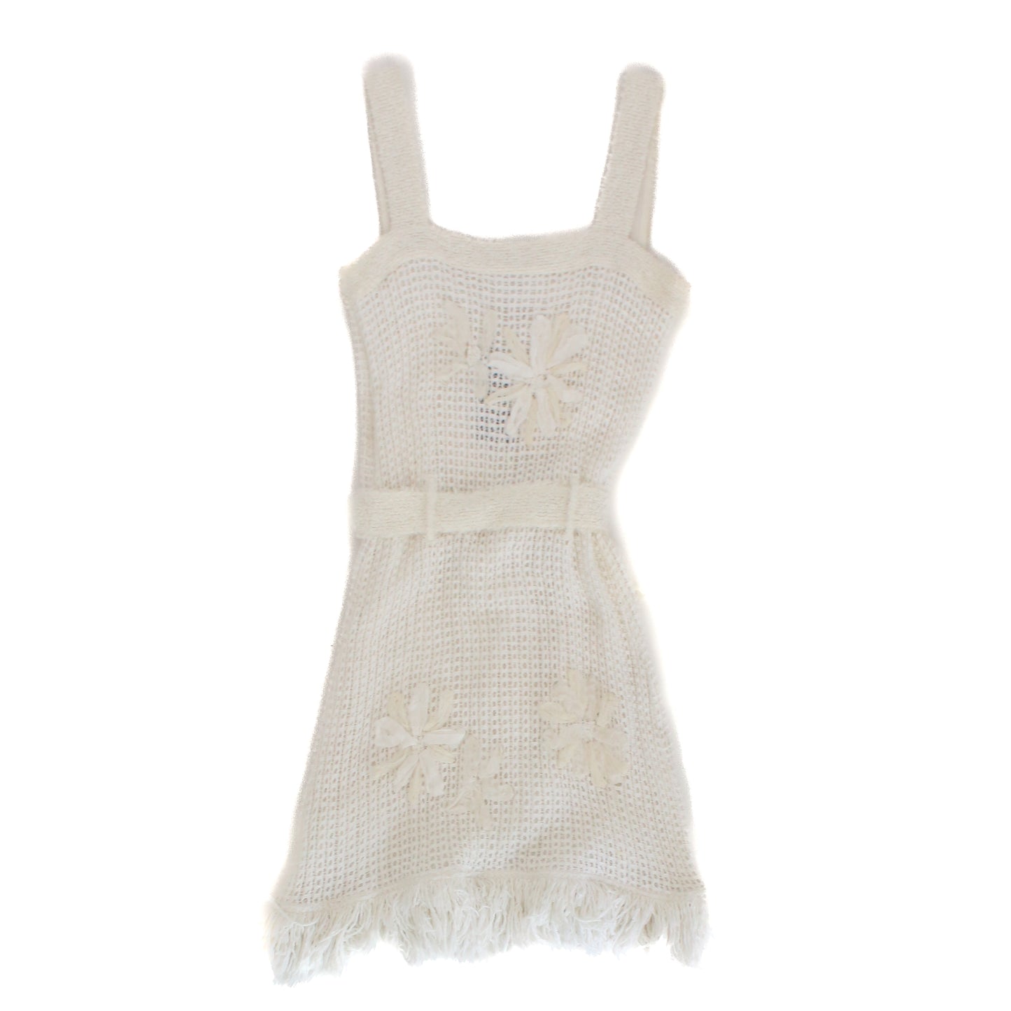 Chanel 2015 White Cotton Crochet Mini Dress