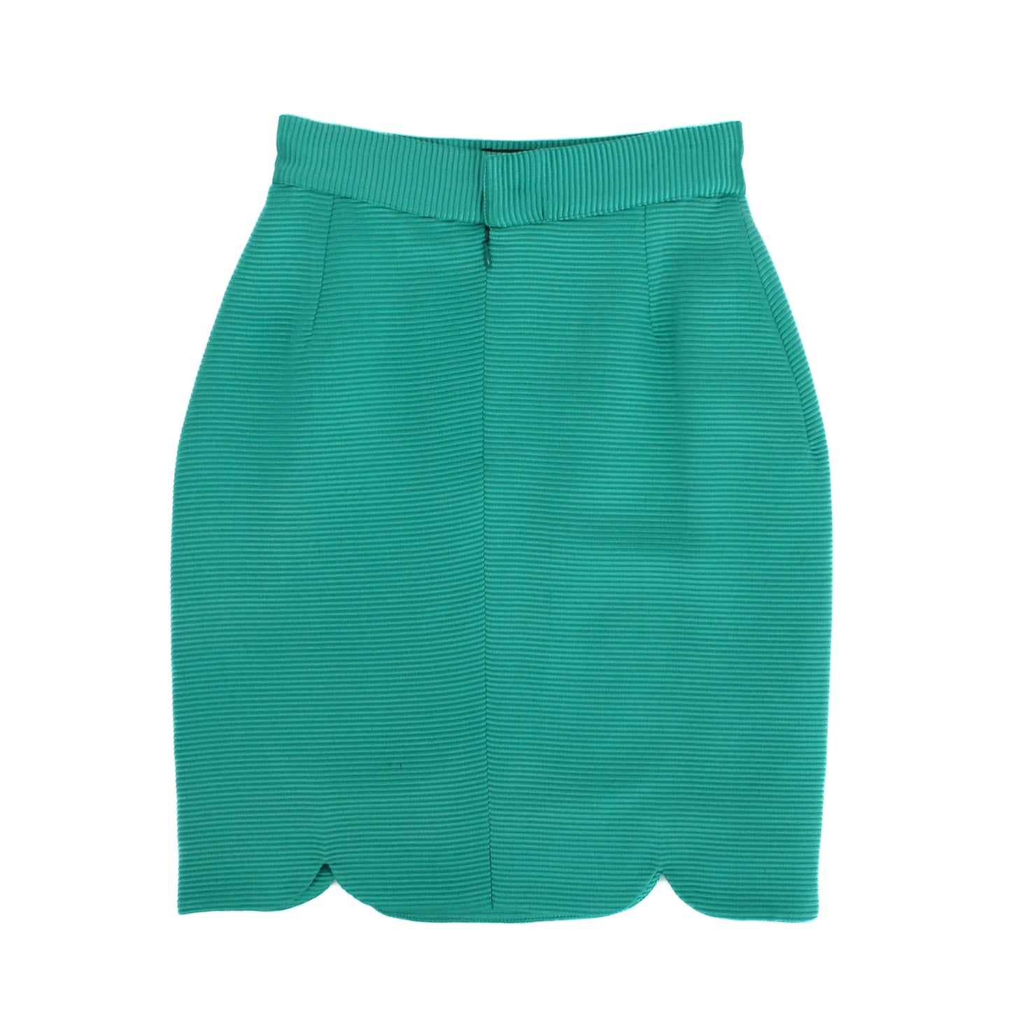 Vintage Gianni Versace 1990's Teal Ribbed Mini Skirt