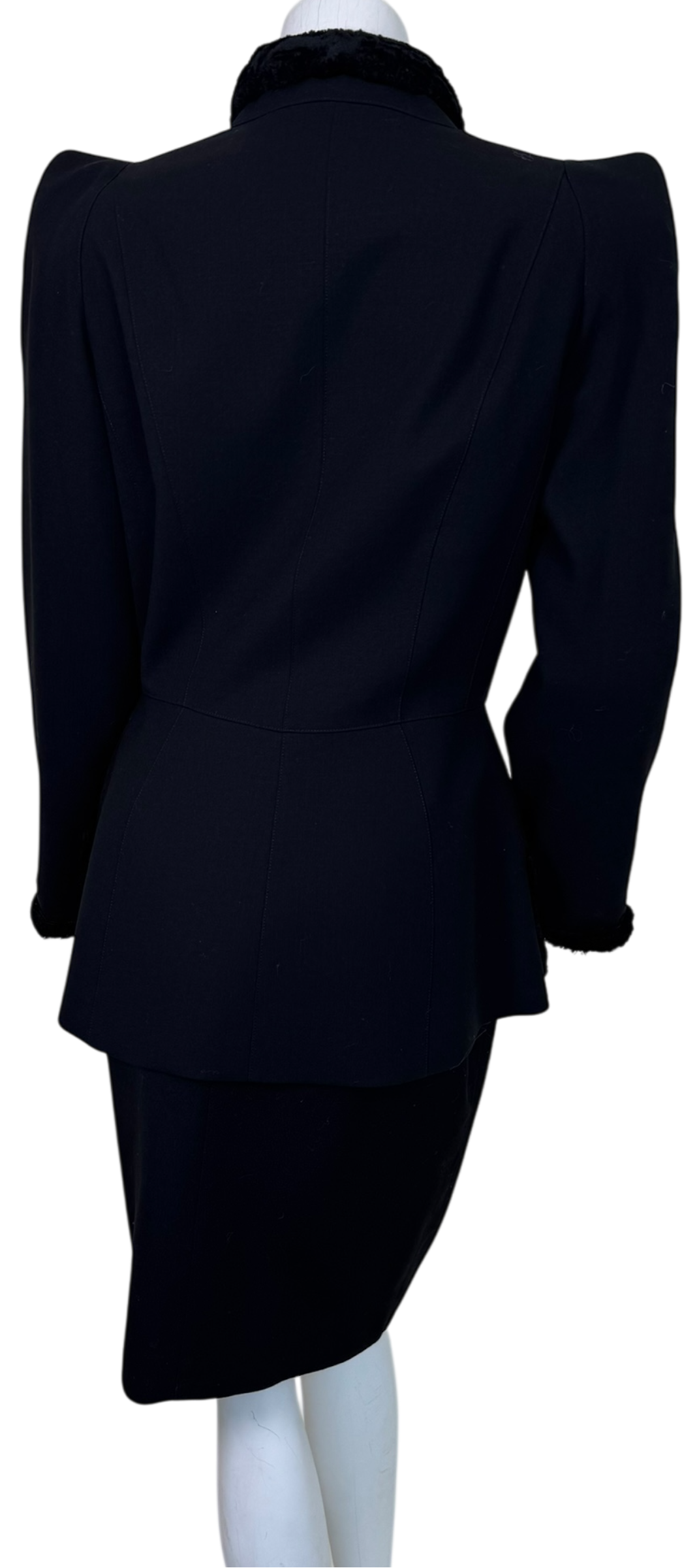 Vintage Thierry Mugler Paris Early Sculpted Hourglass Wool Skirt Suit w/ Spike Clasps - Bergdorf Goodman