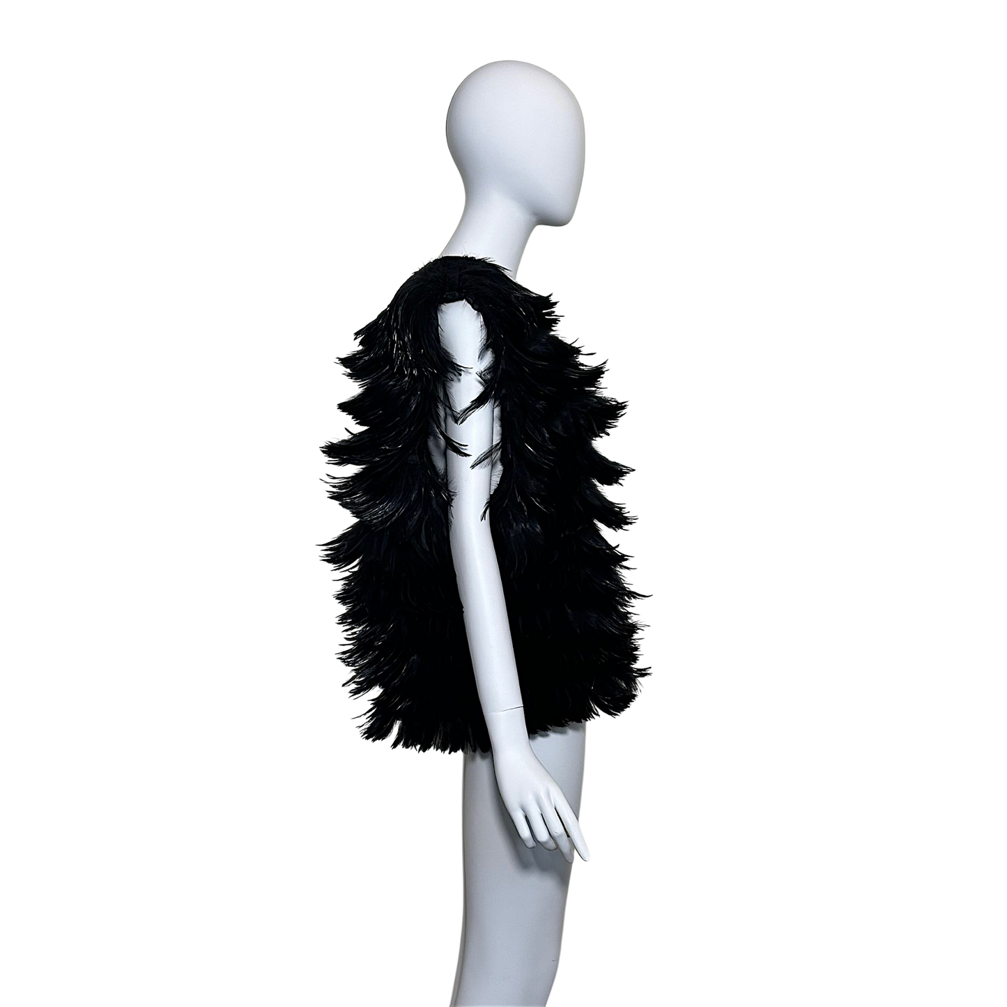 1960s French Couture Black Feather Vest - Rita Jamie Made in France Avant-Garde Collector Piece